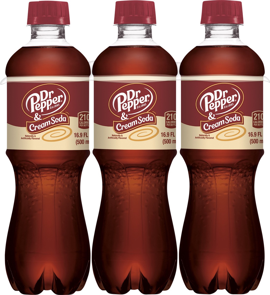 slide 1 of 7, Dr Pepper Cream Soda 6-16.9 fl oz Bottles, 6 ct; 16.9 fl oz