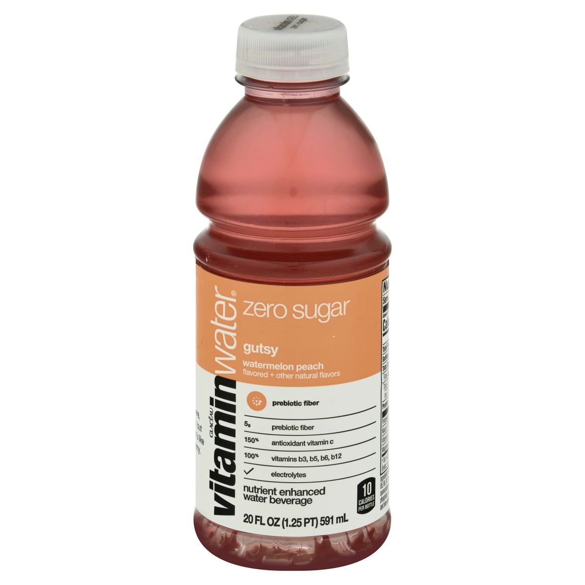 Vitamin Water Zero Sugar Gutsy Watermelon Peach Water Beverage 20 oz 20 ...