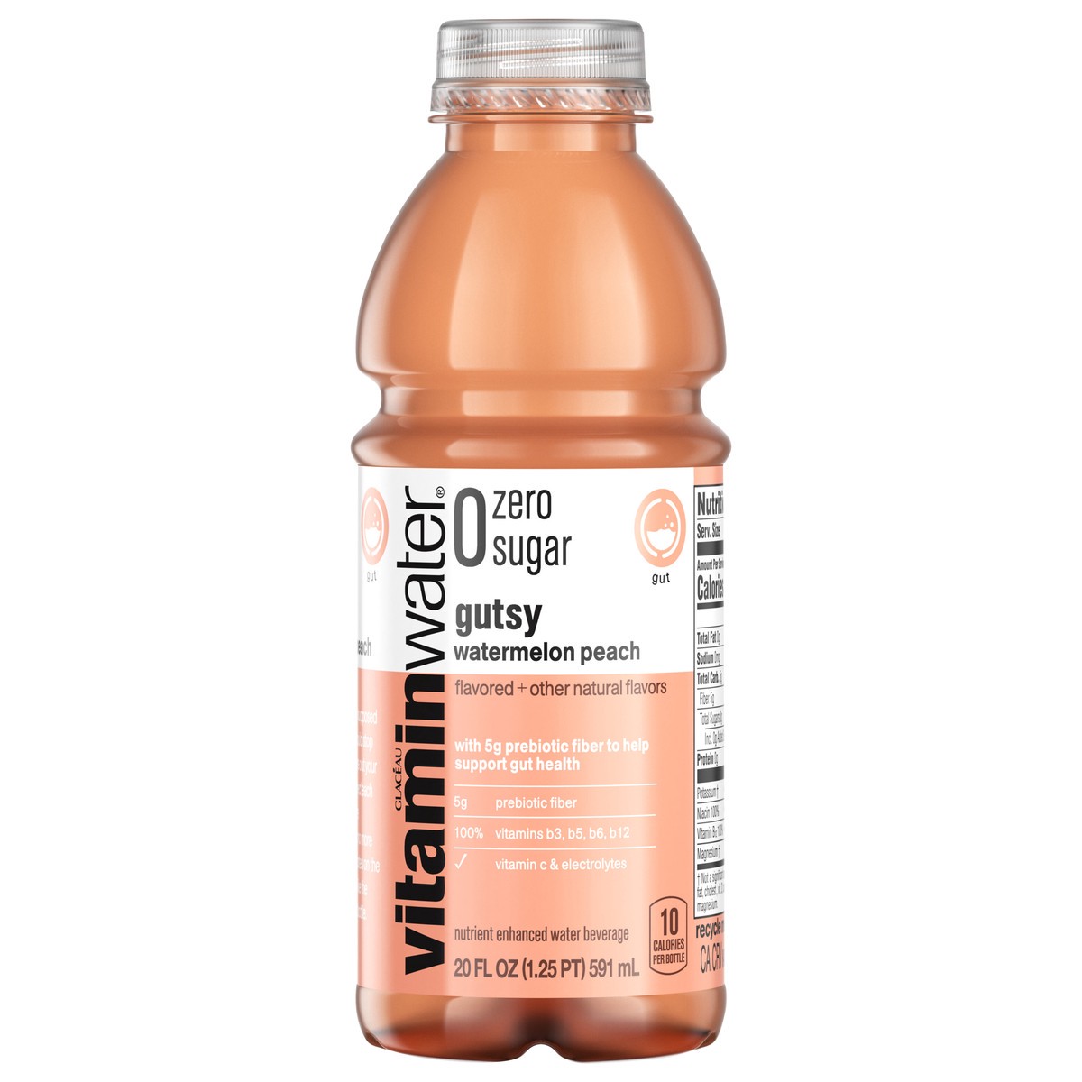 slide 1 of 7, vitaminwater zero sugar gutsy Bottle- 20 fl oz, 20 fl oz