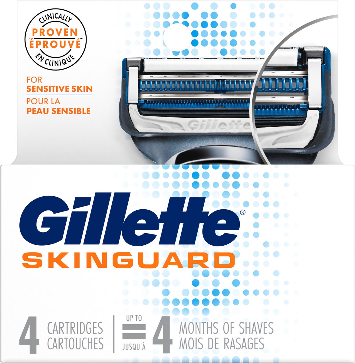 slide 3 of 3, Gillette Skin Guard Men's Razor Blade Refills, 4 ct
