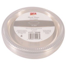slide 1 of 1, GFS 7" Clear Plastic Plate, 25 ct