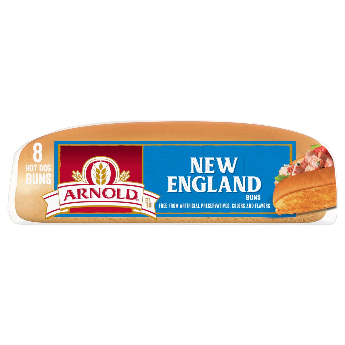 slide 1 of 5, Arnold New England Hot Dog Buns 8 Ct 12 Oz, 12 oz