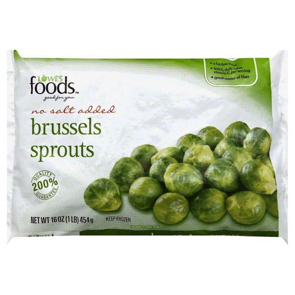 slide 1 of 1, Lowes Foods Brussels Sprouts No Salt Added, 16 oz