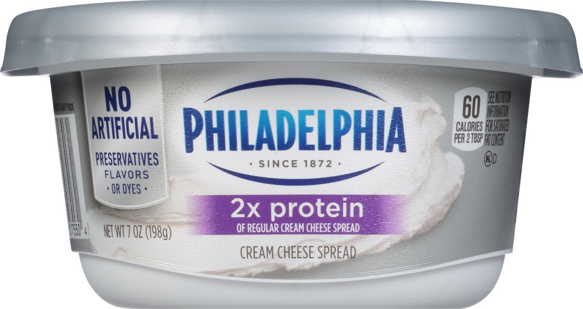 slide 8 of 9, Philadelphia Cream Cheese Spread 2X Protein Tub, 7 oz