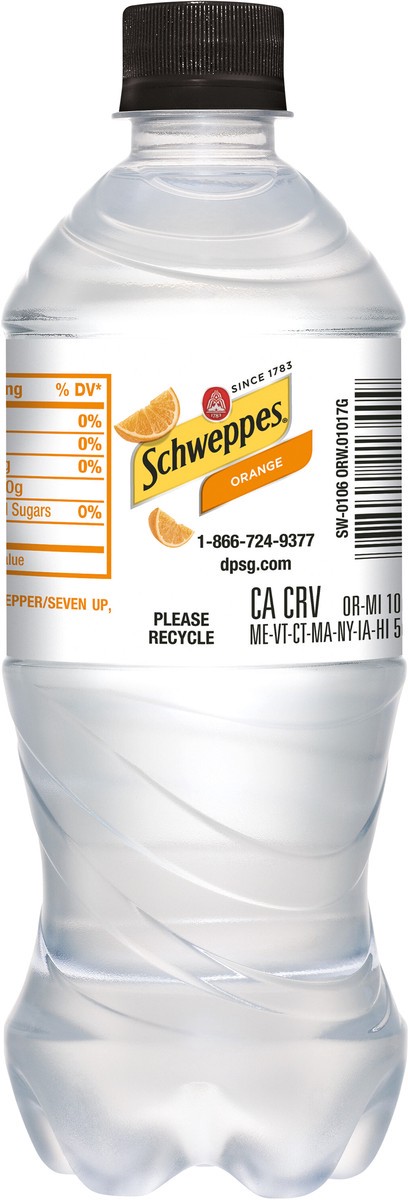 slide 9 of 9, Schweppes Orange Sparkling Water Beverage, 20 fl oz bottle, 20 fl oz