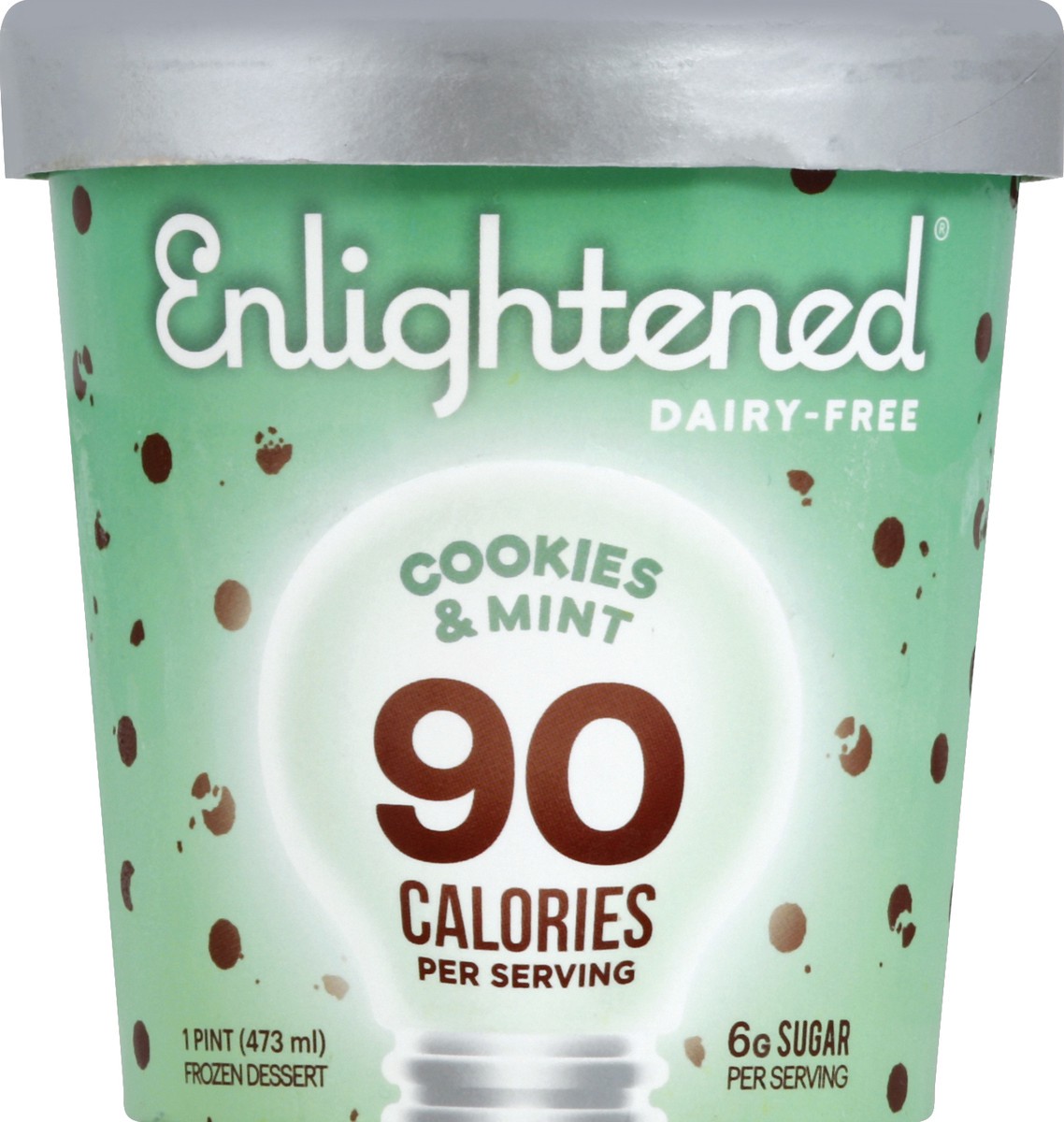 slide 4 of 6, Enlightened Dairy-Free Cookies & Mint Frozen Dessert 1 pt Cup\Tub, 1 pint