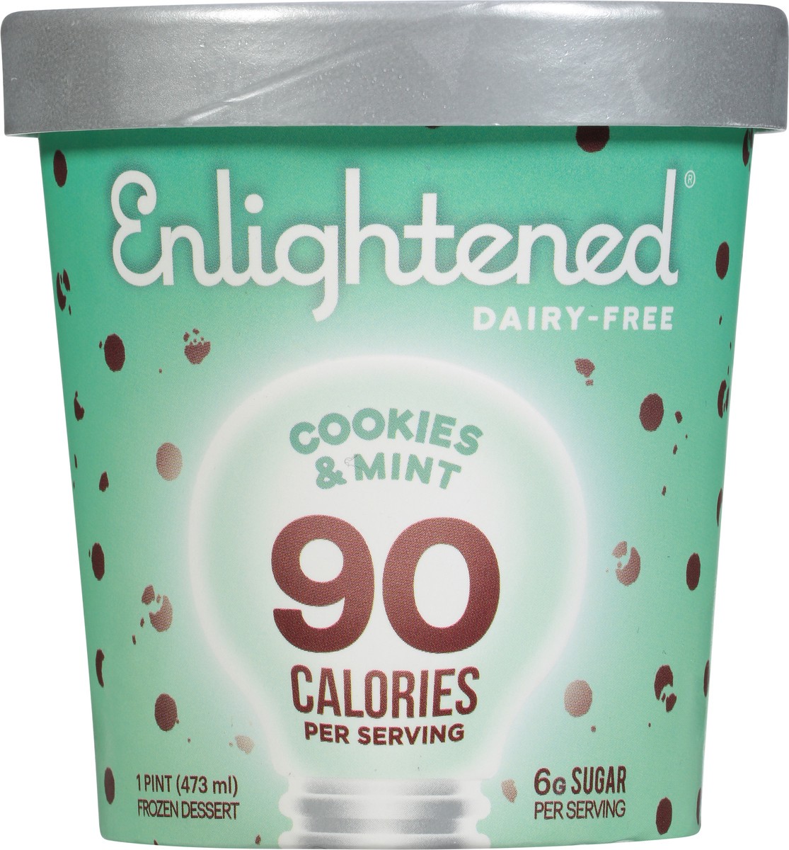 slide 1 of 6, Enlightened Dairy-Free Cookies & Mint Frozen Dessert 1 pt Cup\Tub, 1 pint