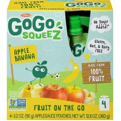 GoGo squeeZ Fruit On The Go Apple Banana Applesauce 4-3.2 oz