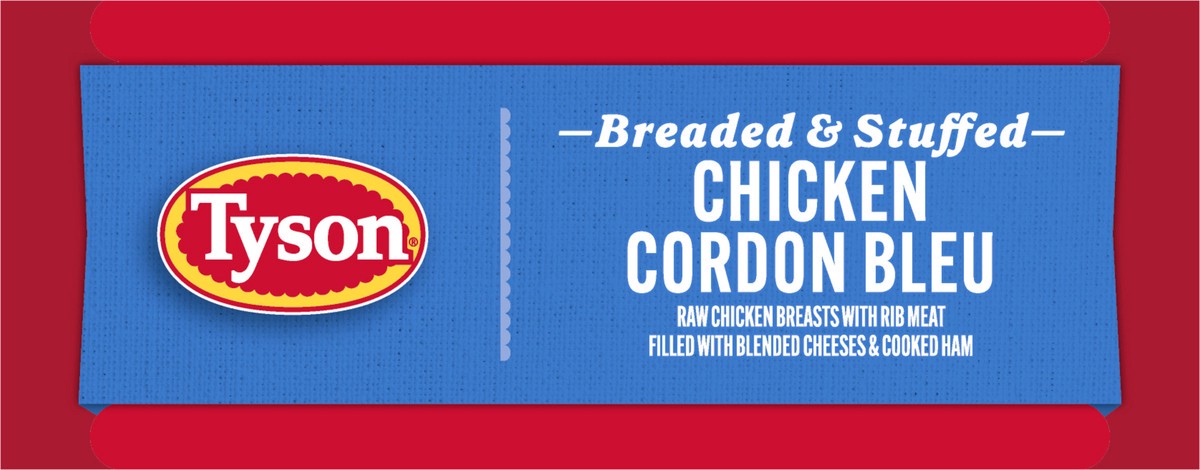 slide 12 of 13, Tyson Frozen Stuffed Chicken Breasts Cordon Bleu, 6 ct, 850.49 g