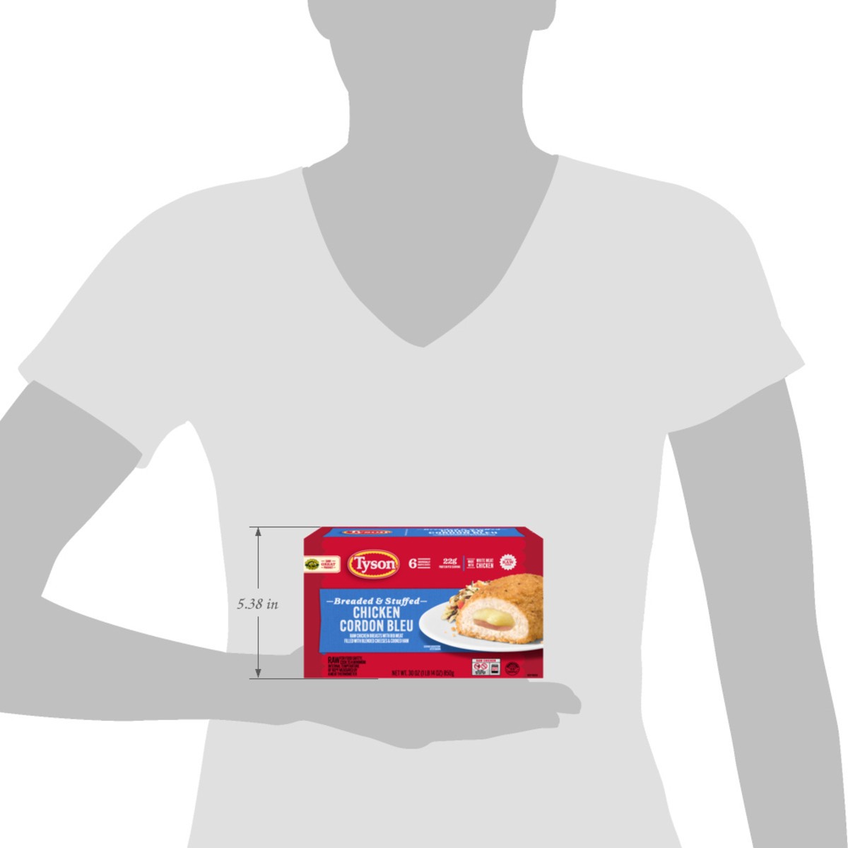 slide 2 of 13, Tyson Frozen Stuffed Chicken Breasts Cordon Bleu, 6 ct, 850.49 g