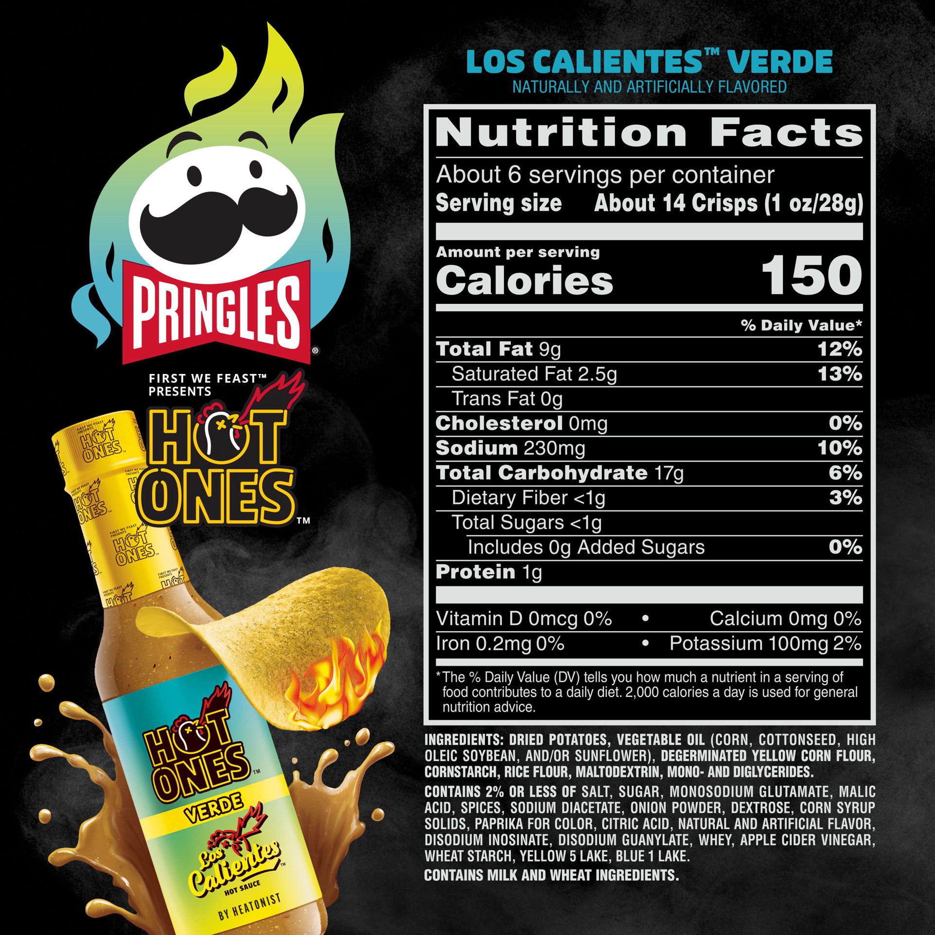 slide 5 of 8, Pringles Crisps Los Calientes, 5.5 oz