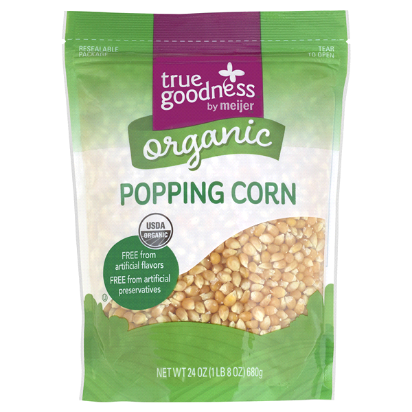 slide 1 of 3, Meijer True Goodness Organic Popping Corn, 24 oz