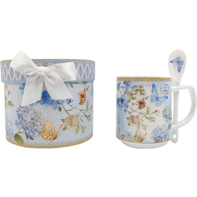 slide 1 of 1, 9 Oz Mug W Spoon Rooster, 2 ct