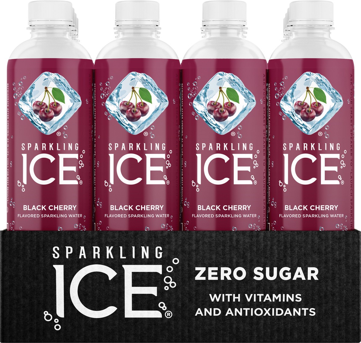 slide 7 of 9, Sparkling ICE Zero Sugar Black Cherry Sparkling Water 12 - 17 fl oz Bottles, 12 ct