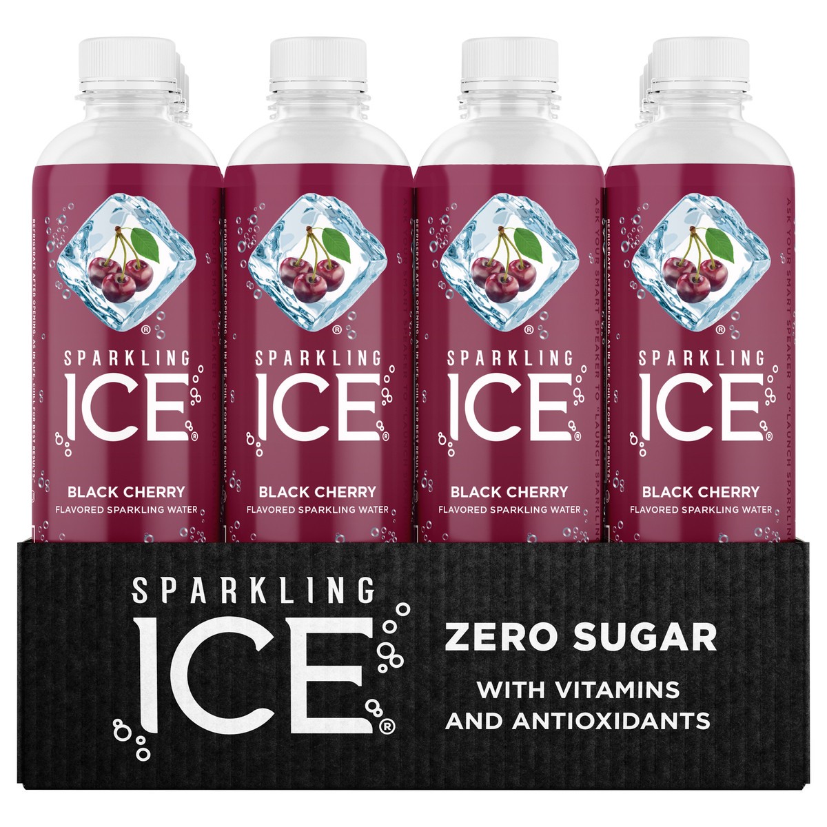 slide 8 of 9, Sparkling ICE Zero Sugar Black Cherry Sparkling Water 12 - 17 fl oz Bottles, 12 ct
