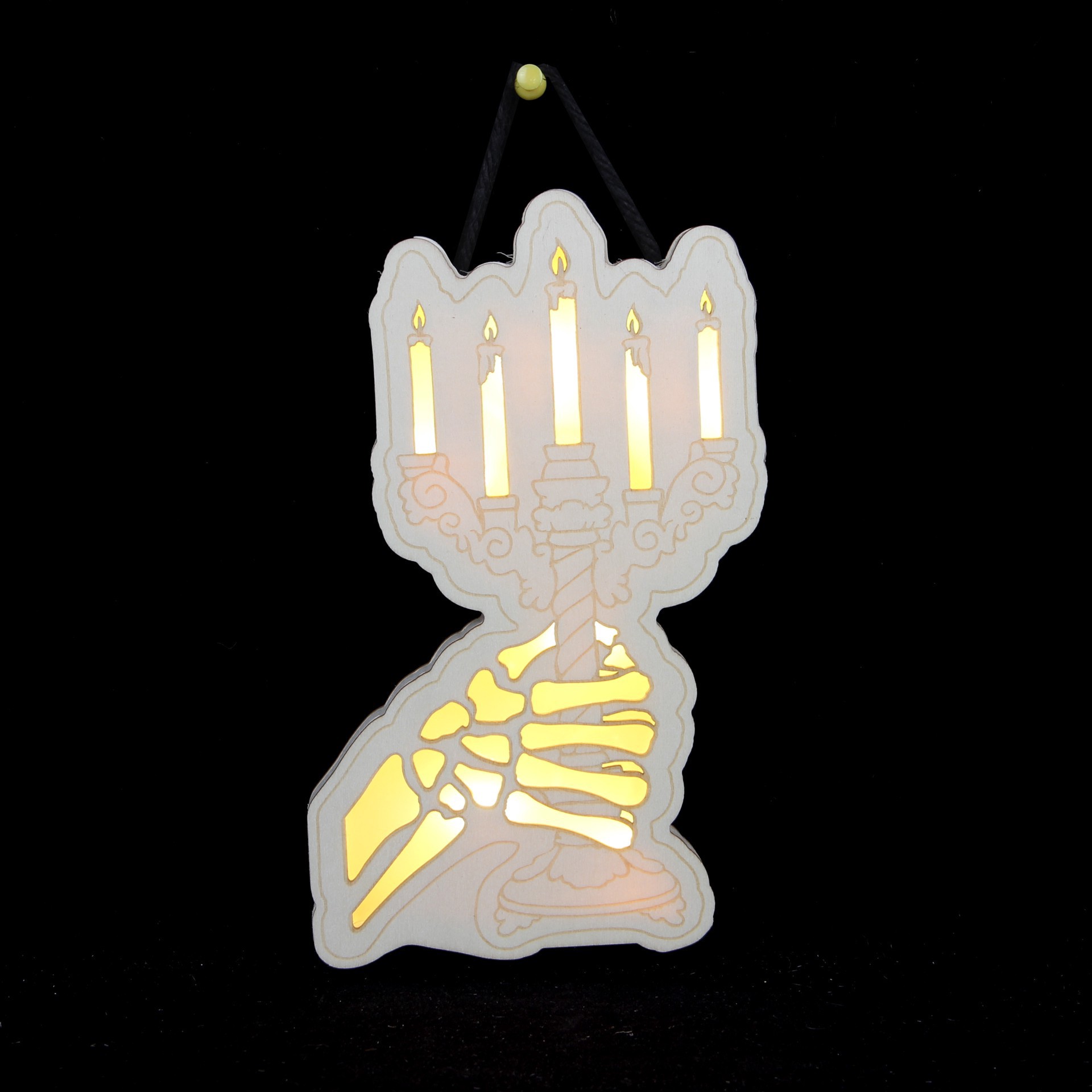 slide 3 of 3, 8.5" Candelabra Diy Led Plywood Decor By Make Market, 5.47 in x 8.5 in x 0.9 in