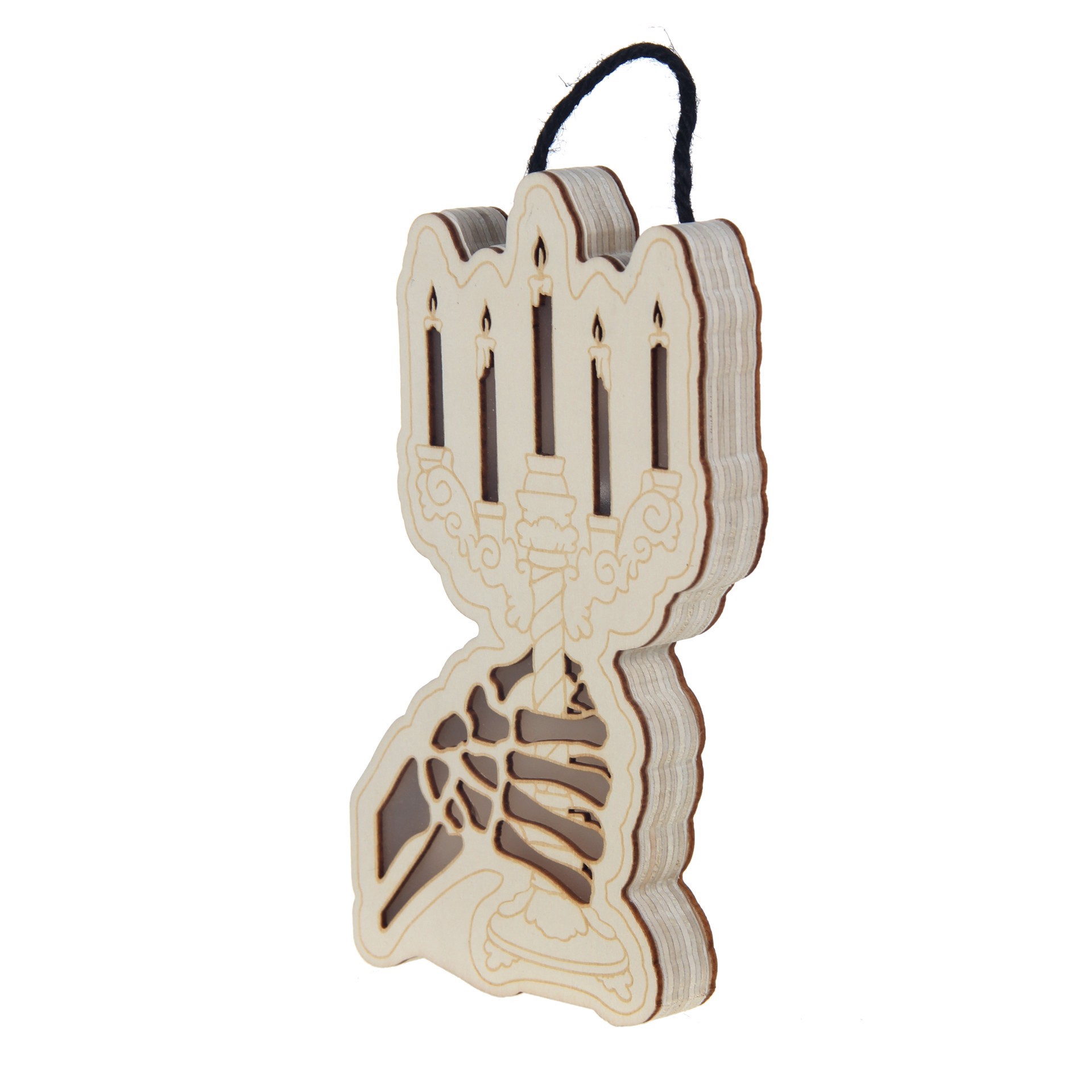 slide 2 of 3, 8.5" Candelabra Diy Led Plywood Decor By Make Market, 5.47 in x 8.5 in x 0.9 in