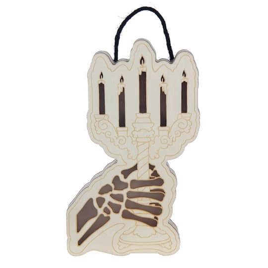 slide 1 of 3, 8.5" Candelabra Diy Led Plywood Decor By Make Market, 5.47 in x 8.5 in x 0.9 in