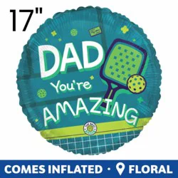 Amazing Dad Pickleball Standard Round Balloon, 17"