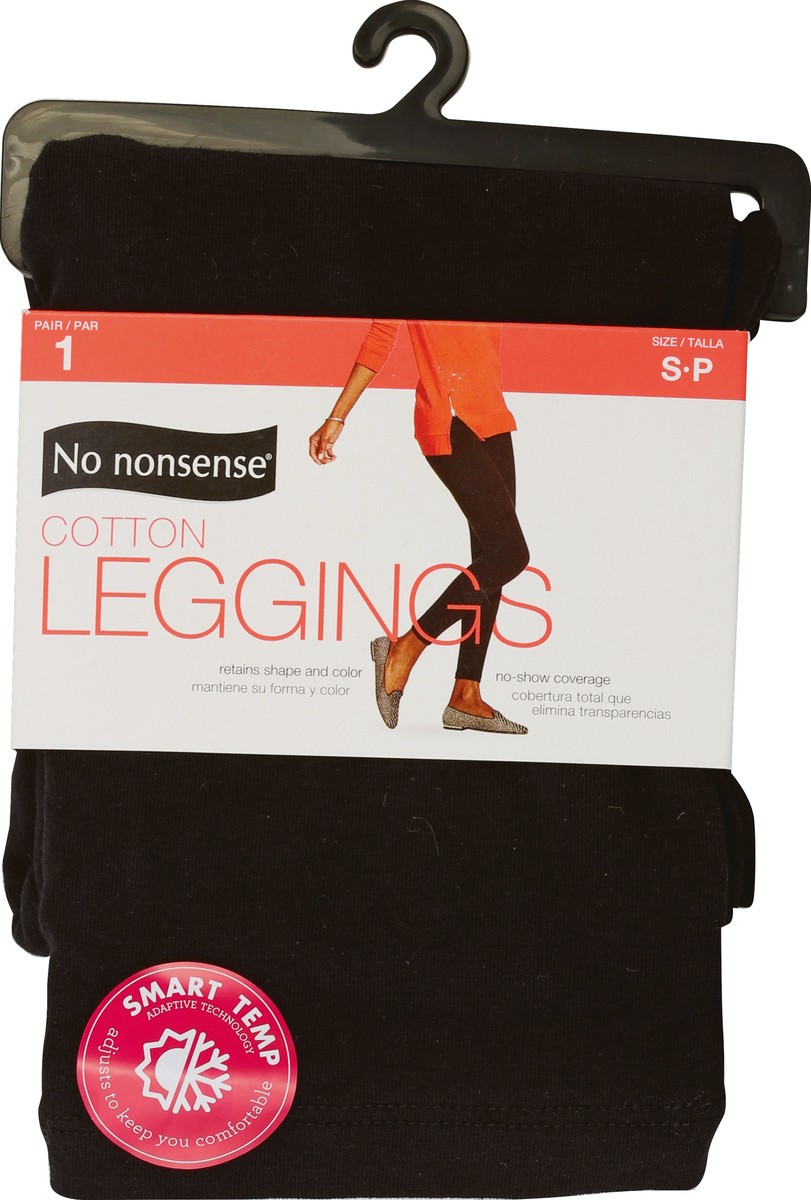 slide 2 of 2, No Nonsense Women's Cotton Leggings Small Black, 1 pair