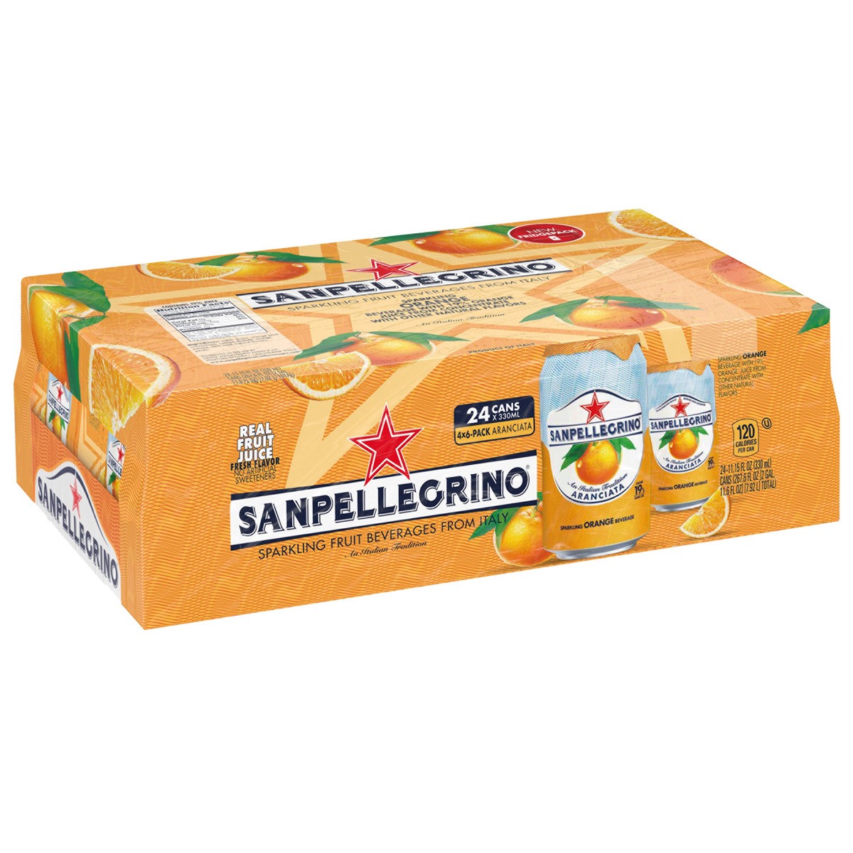 slide 2 of 9, San Pellegrino Italian Sparkling Drink Aranciata, Sparkling Orange Beverage, 24 Pack of 11.15 Fl Oz Cans, 267.60 oz