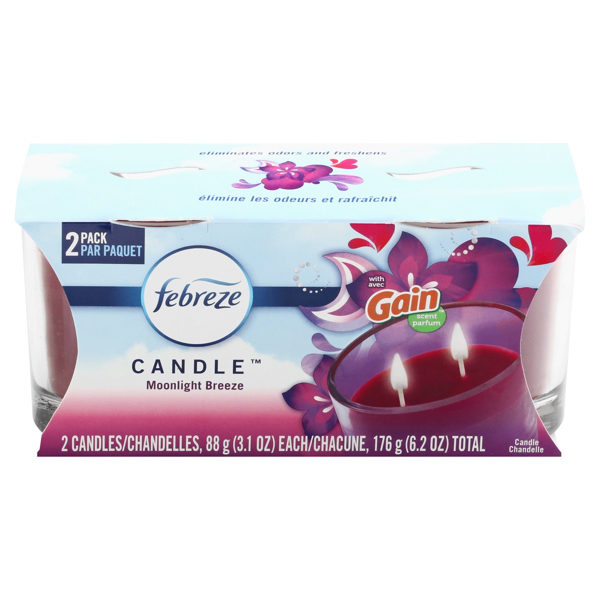 slide 1 of 1, Febreze Candle Gain Moonlight, 2 ct