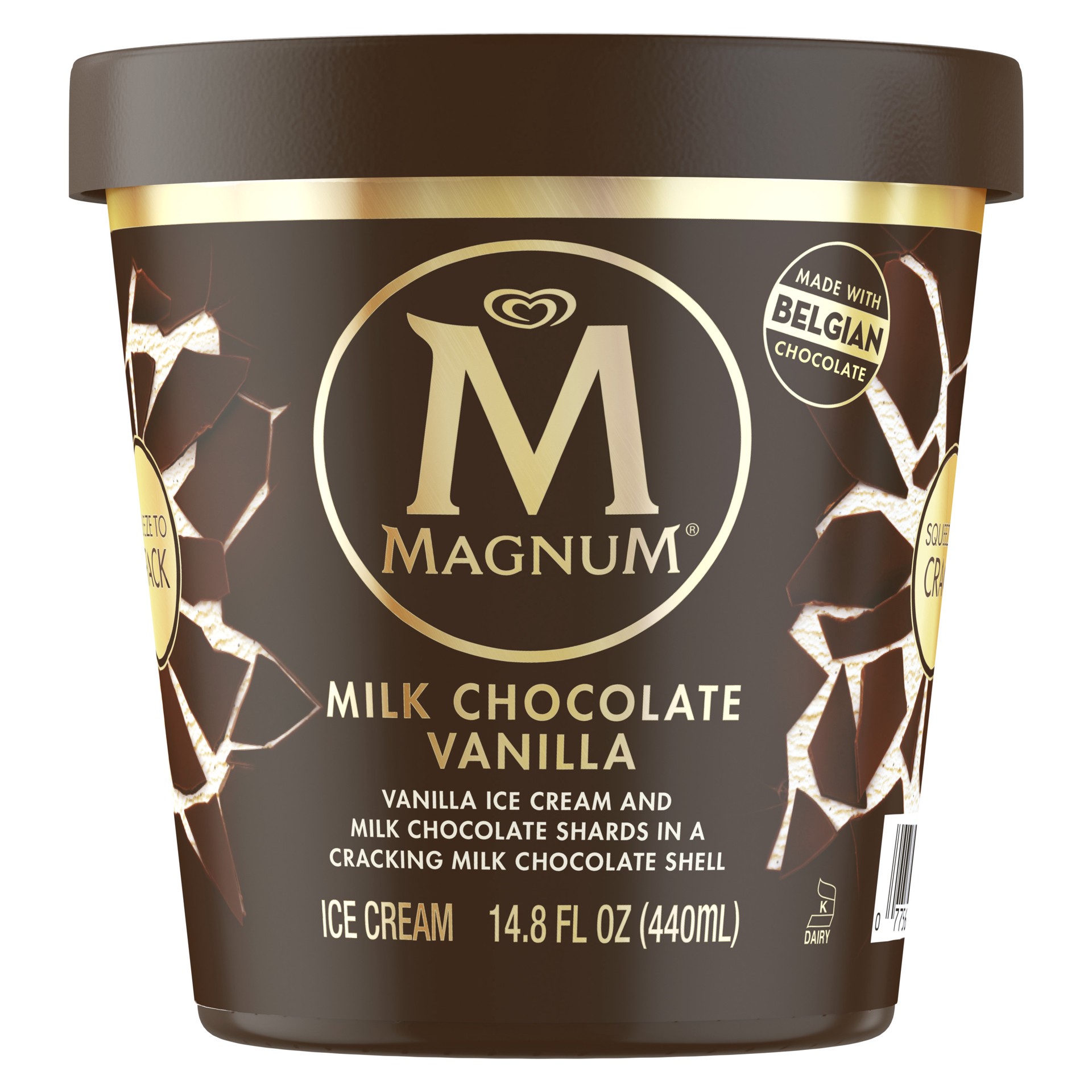 slide 1 of 3, Magnum Ice Cream Tub Milk Chocolate Vanilla, 14.8 oz, 14.8 oz