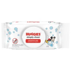 Huggies Simply Clean Unscented Baby Wipes, 1 Flip-Top Pack (32 Wipes Total)