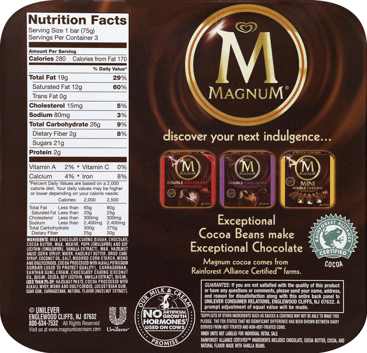 slide 6 of 6, Magnum Chocolate Hazelnut Ice Cream, 3 ct; 9 fl oz