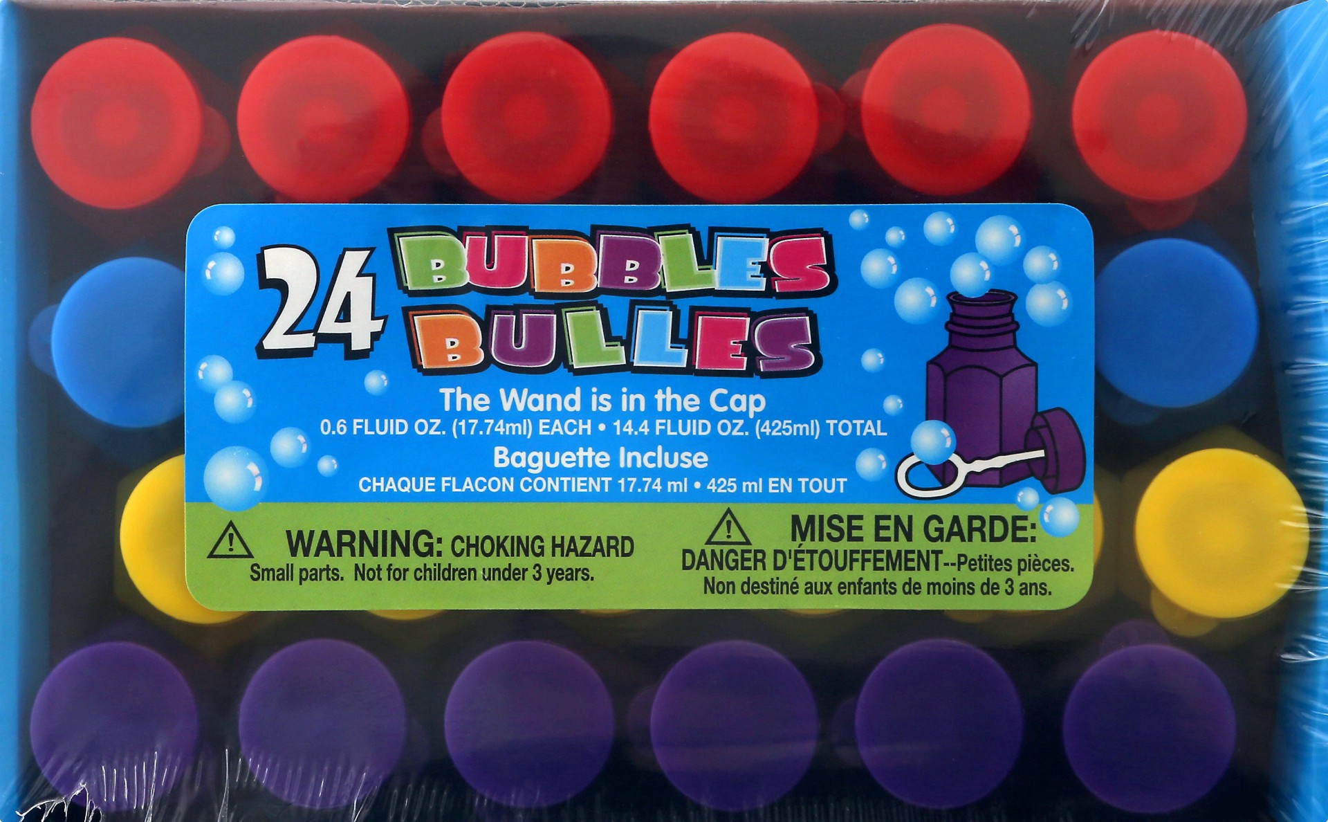 slide 1 of 1, Unique Industries Party Bubbles, Assorted Colors, 24 ct