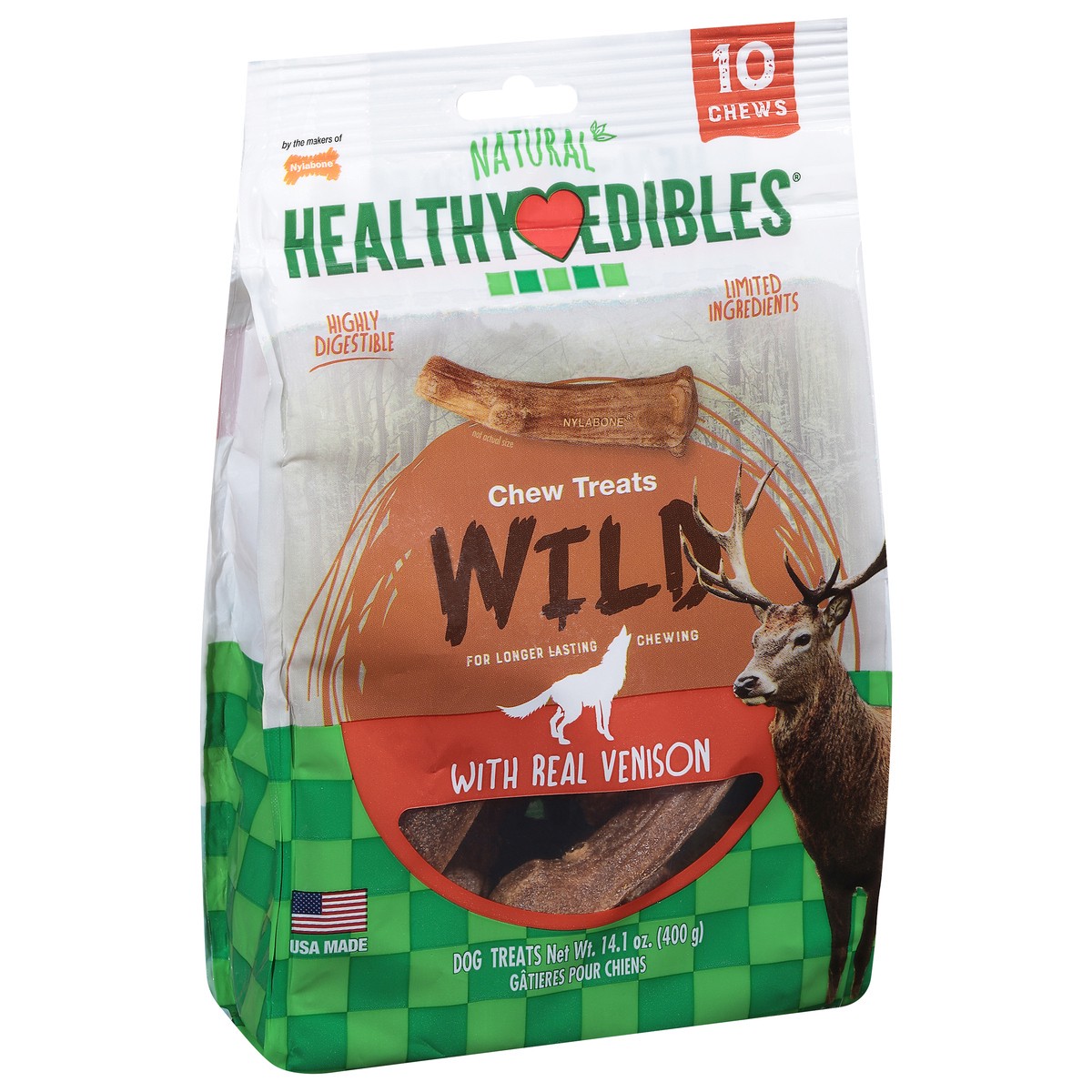 slide 3 of 10, Healthy Edibles Chew Treats Wild Dog Treats Medium Size 10 ea, 10 ct