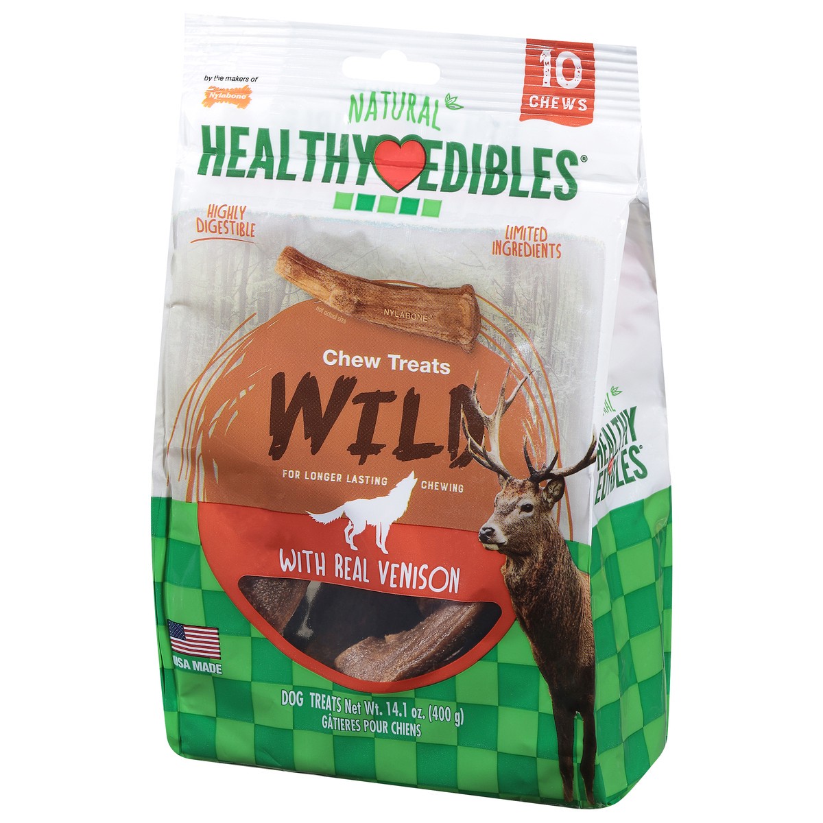 slide 6 of 10, Healthy Edibles Chew Treats Wild Dog Treats Medium Size 10 ea, 10 ct