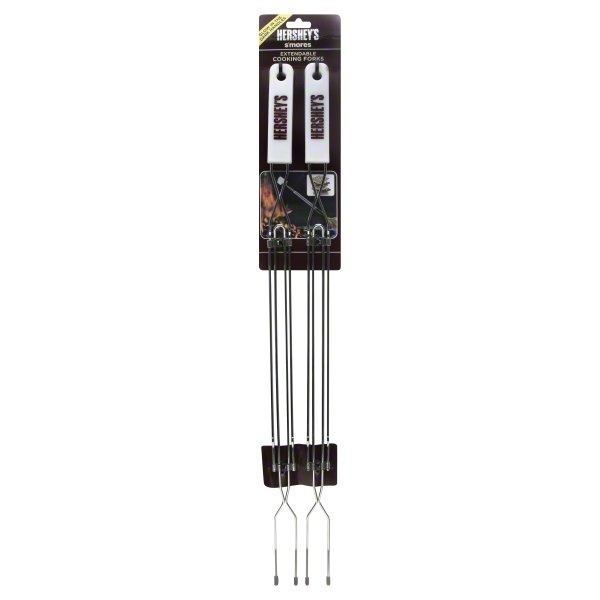slide 1 of 1, Hershey's S'Mores Extendable Cooking Forks  - White/Brown, 2 ct