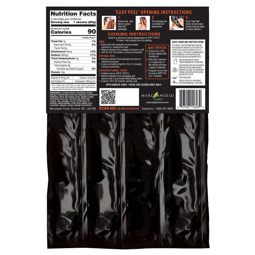 slide 2 of 2, Marcangelo Chicken Breast Skewer Sweet Bbq 11.28 Oz - 11.28OZ, 11.28 oz