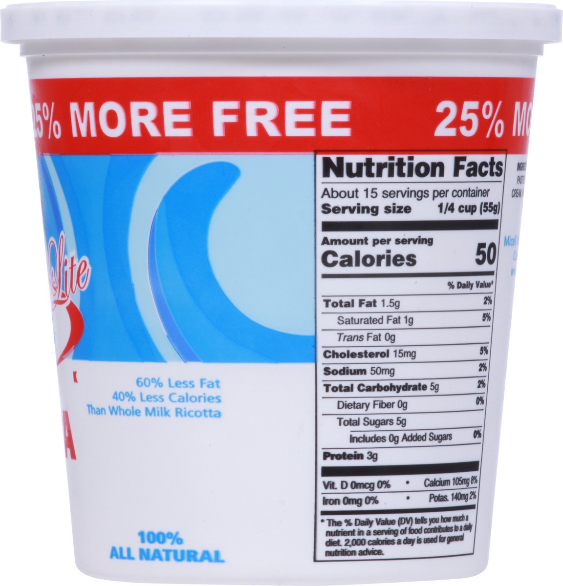 slide 8 of 9, Miceli's Low-Fat Lite Ricotta Cheese 30 oz, 30 oz