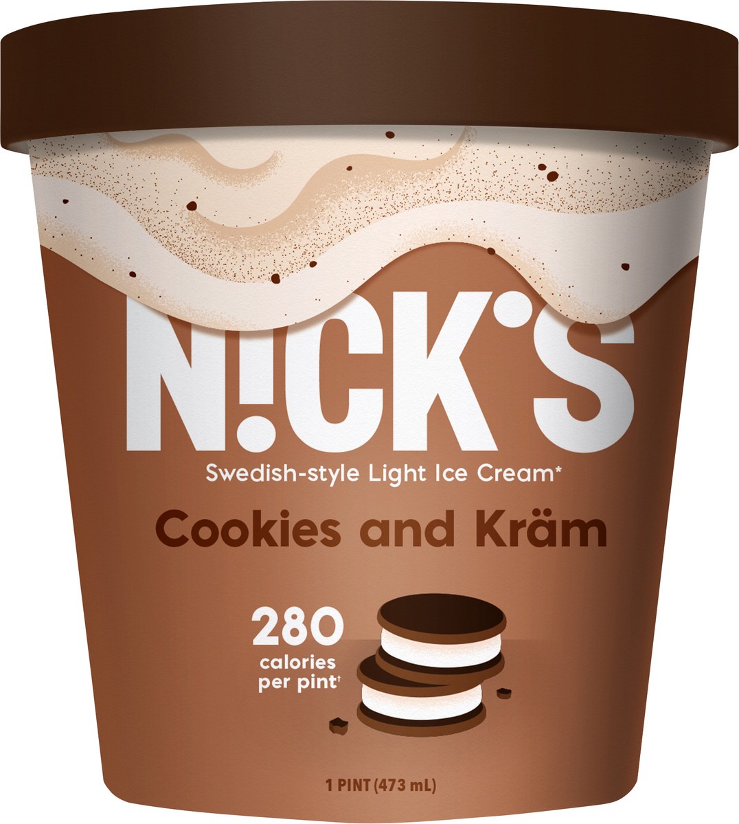 slide 2 of 7, Nick's Light Cookies and Kram Ice Cream 1 pt Cup\Tub, 1 pint