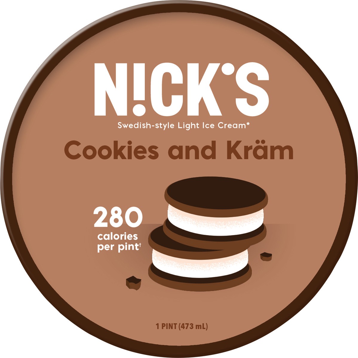 slide 3 of 7, Nick's Light Cookies and Kram Ice Cream 1 pt Cup\Tub, 1 pint