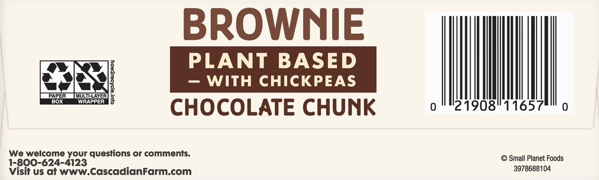 slide 10 of 14, Cascadian Farm Organic Chocolate Chunk Brownie Soft Baked Squares, 5 ct; 1.2 oz