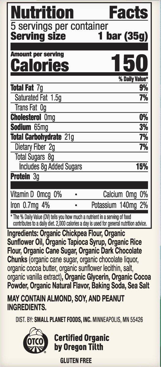 slide 11 of 14, Cascadian Farm Organic Chocolate Chunk Brownie Soft Baked Squares, 5 ct; 1.2 oz