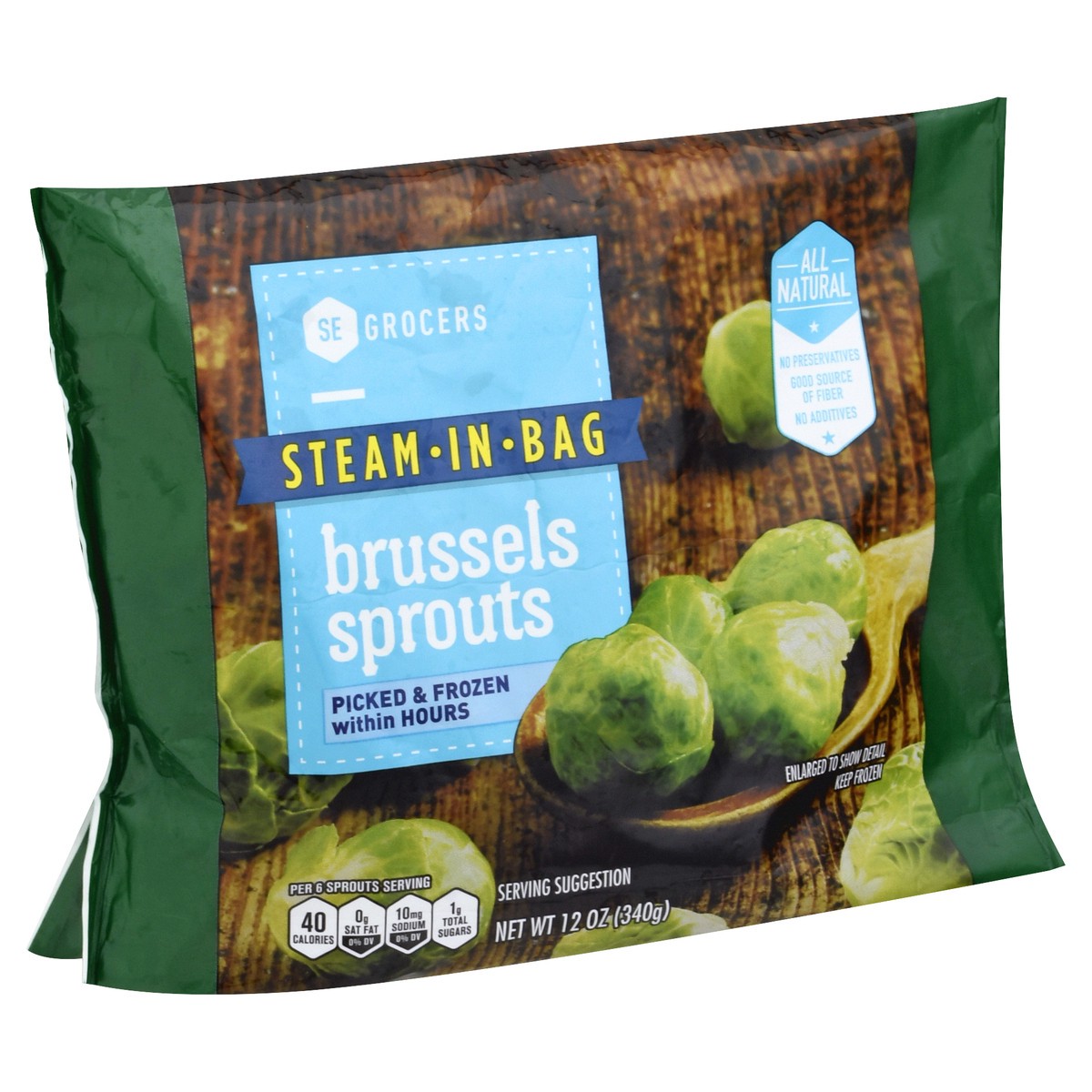 slide 6 of 10, SE Grocers Steam-In-Bag Brussels Sprouts, 12 oz