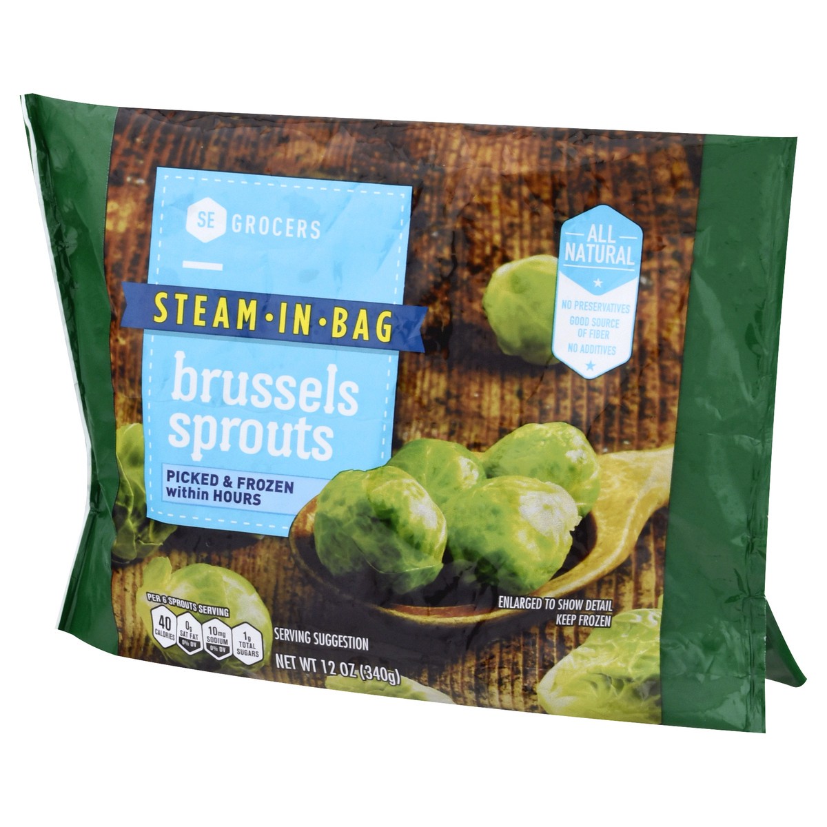 slide 9 of 10, SE Grocers Steam-In-Bag Brussels Sprouts, 12 oz