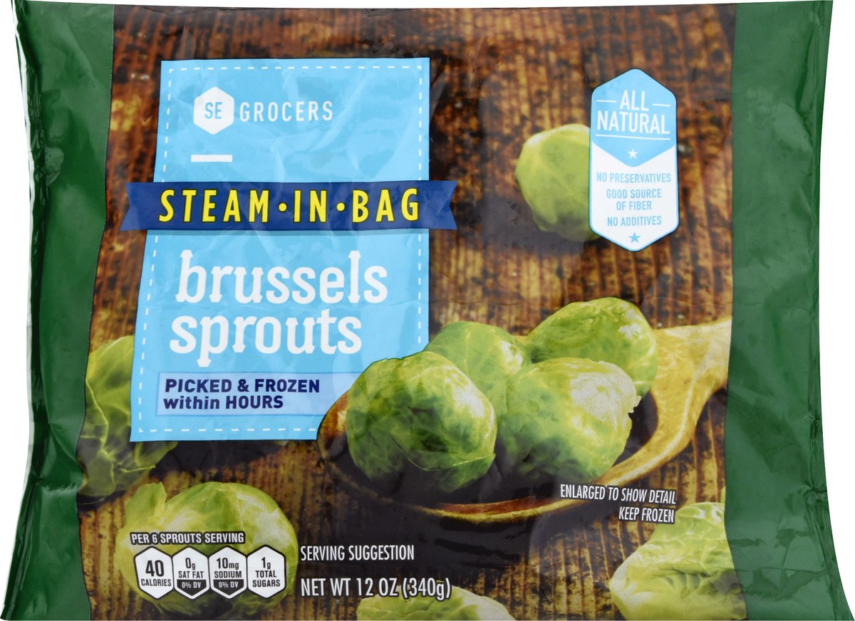 slide 8 of 10, SE Grocers Steam-In-Bag Brussels Sprouts, 12 oz