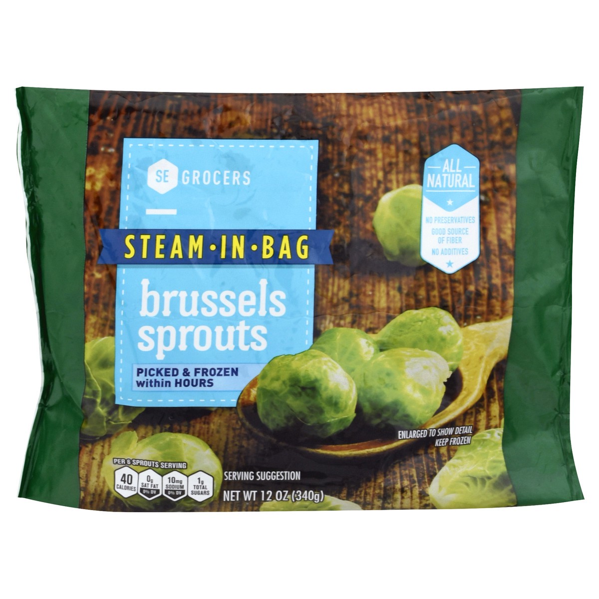 slide 1 of 10, SE Grocers Steam-In-Bag Brussels Sprouts, 12 oz