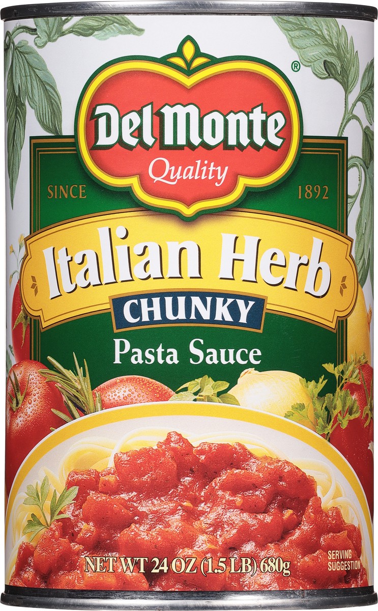 slide 4 of 9, Del Monte Chunky Italian Herb Pasta Sauce 24 oz, 24 oz