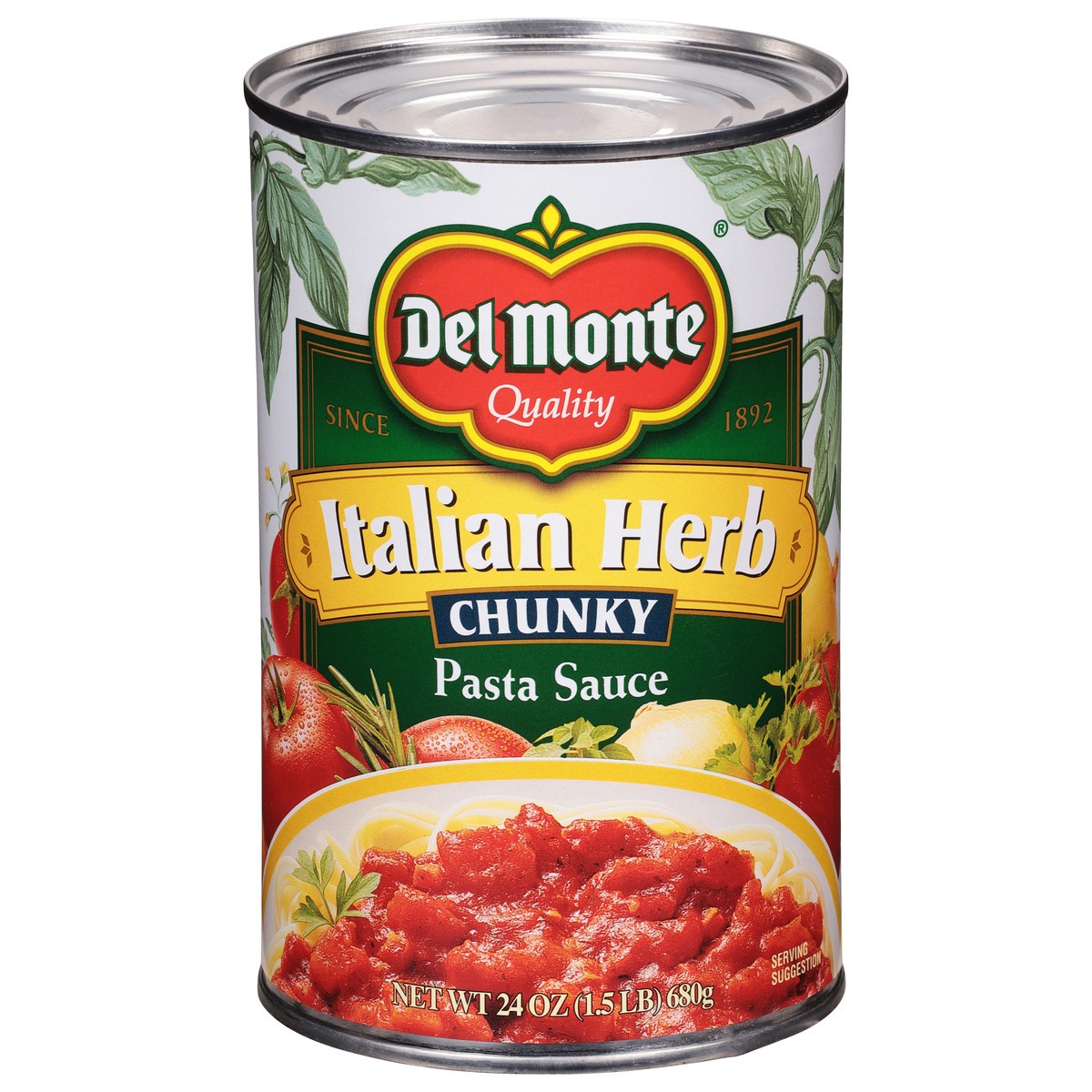 slide 1 of 9, Del Monte Chunky Italian Herb Pasta Sauce 24 oz, 24 oz