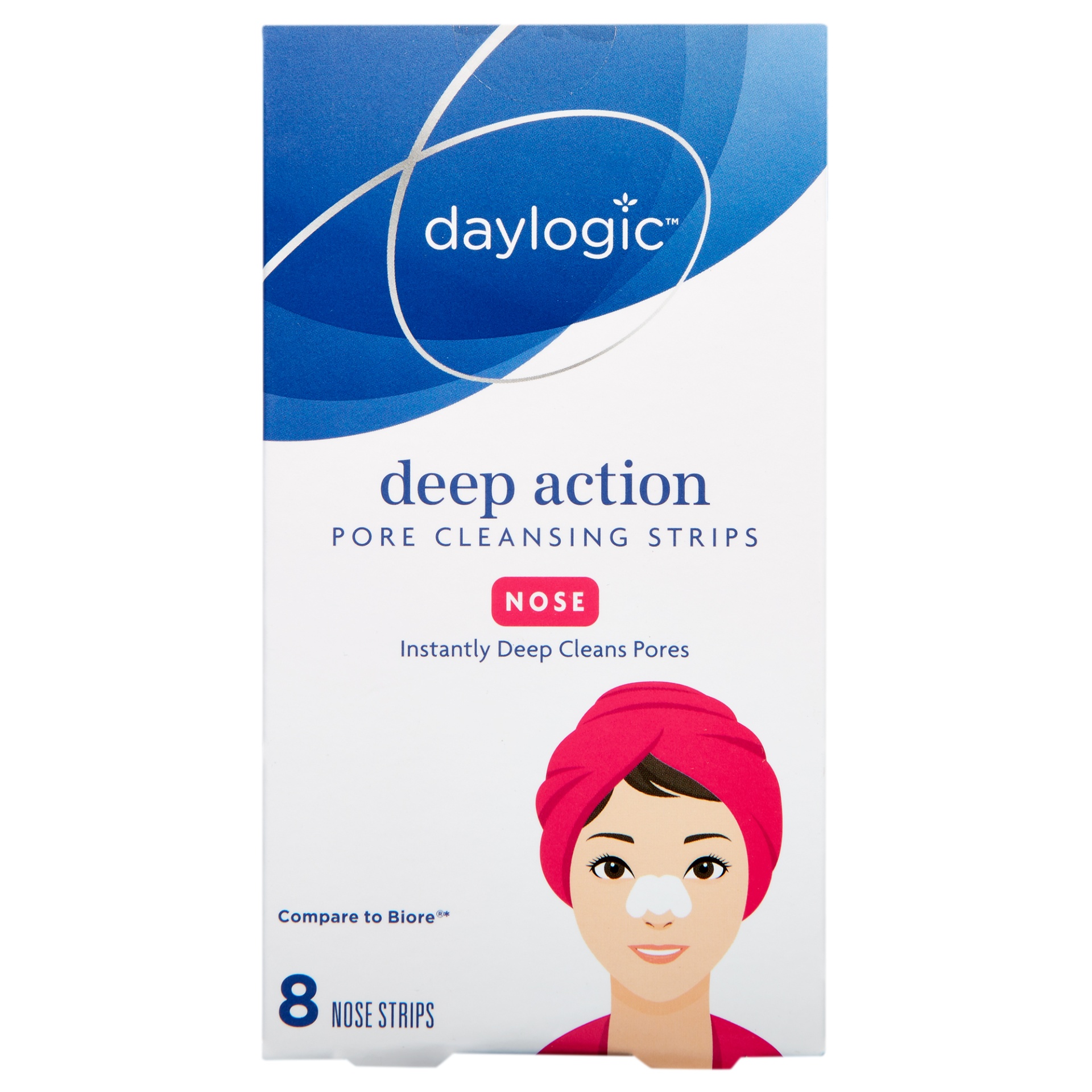 slide 1 of 1, Daylogic Deep Action Pore Cleaning Nose Strips, 8 ct