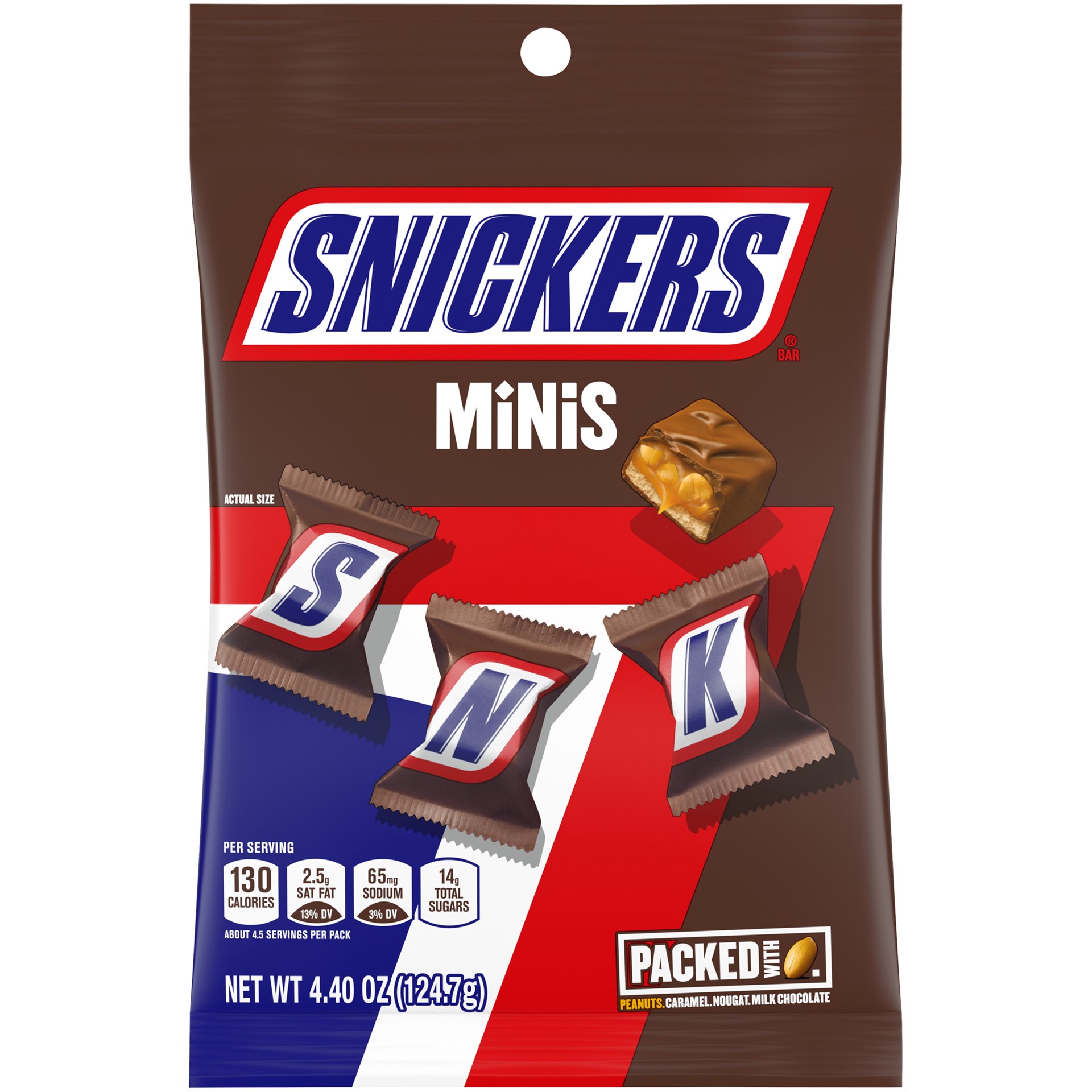 slide 1 of 2, SNICKERS Minis Size Original Milk Chocolate Bars, 4.4 oz Bag, 4.4 oz