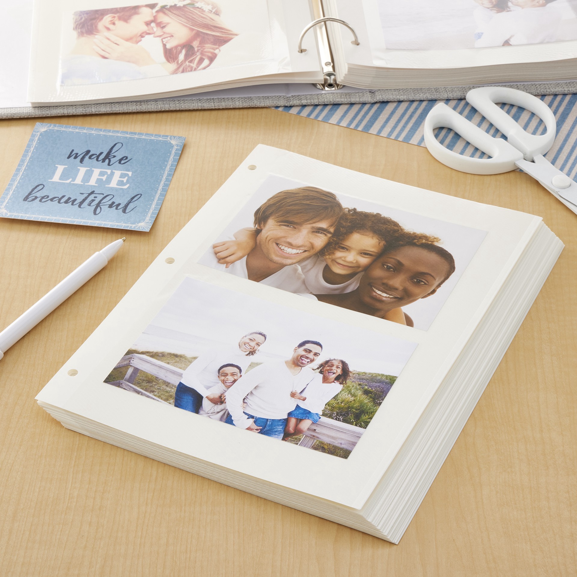 slide 4 of 4, 8" X 10.5" White Photo Album Refills, 30ct. By Recollections, 30 ct