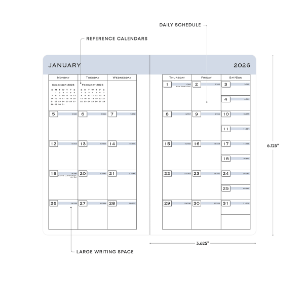 slide 2 of 7, Blue Sky 2026-2027 Blue Sky 24-Month Pocket Planning Calendar, 3-5/8"" x 6-1/8"", January 2026 to December 2027, 152847, 1 ct