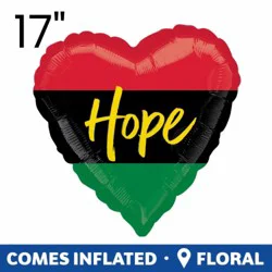 Juneteenth Hope Standard Heart Balloon, 17"